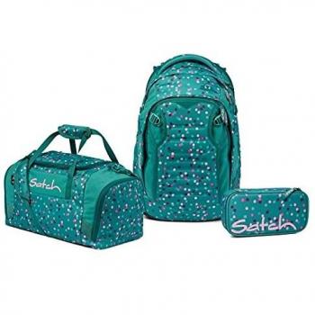 Satch Match Schulrucksack Set (Happy Confetti) mit Schlamperbox und Sporttasche