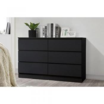 Birlea Oslo Black 6 Drawer Chest of Drawers