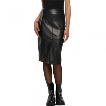 Skirt a Tubino Black Synthetic Leather Urban Classics