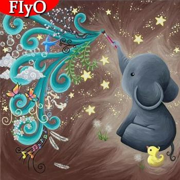 Mosaïque créative 5D – Kit diamant éléphant Full Square (30cm)