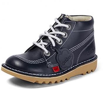 KickHi Zip Youth Navy Leather Boot