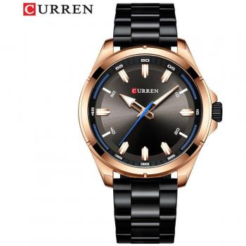 CURREN horloge de luxe pour hommes, acier inoxydable doré, quartz