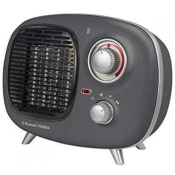 Russell Hobbs Retro Vintage Portable Grey Fan Heater 1500W RHRETPTC2001G