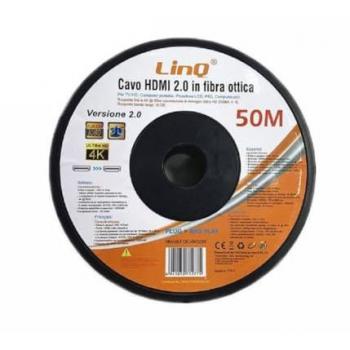 Câble 4K UHD en fibre optique, 50 m, protection HDMI pour téléviseur et PC