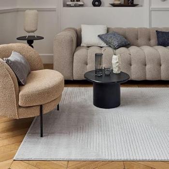 Carmel Contemporary Gray Area Rug & Runner – 120 × 170 cm, Easy to Clean