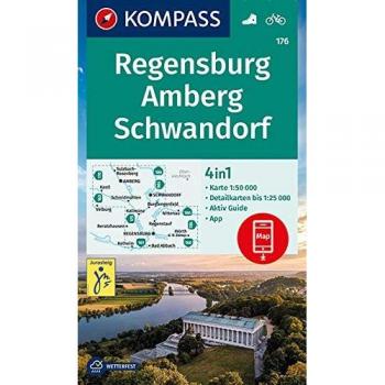 KOMPASS Wanderkarte 176 Regensburg Amberg Schwandorf 1:50.000