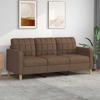 Sofá de 3 plazas en tela color marrón 180 cm