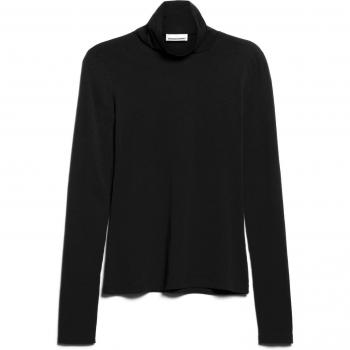 ARMEDANGELS GRAZILIAA Soft Rollkragen Shirt Damen L – Schwarzer Stoff aus Bio-Baumwolle