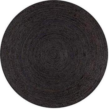 Jute Round Rug 120 cm Dark Grey vidaXL