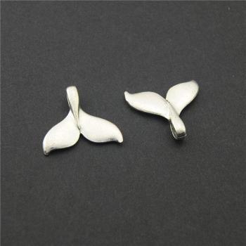 15pcs Silver Oceanic Fish Tail Pendants A2237