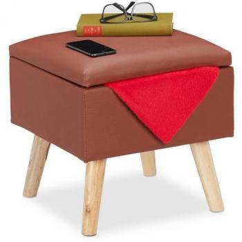 Brown Footstool with Hidden Storage
