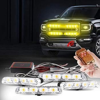 Telecomando Wireless Yifengshun: Luci Stroboscopiche DRL Ambra 4 in 1