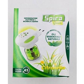 Vaporizzatore Elettrico + Ricarica Citronella Spira Green 45 Giorni