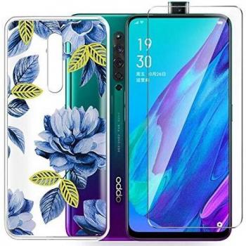 HYMY Cover Silicone Trasparente per Oppo Reno 2Z + Vetro Temperato