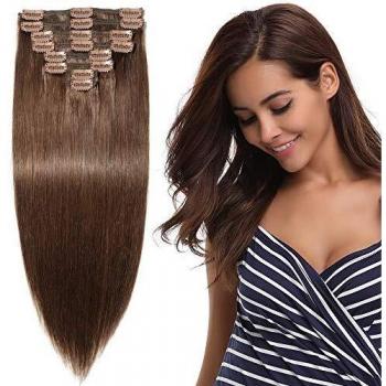 DivineManes 10-22 Human Hair Extensions Clip in