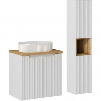 Ensemble meuble vasque 60cm avec 2 portes et colonne Riva
