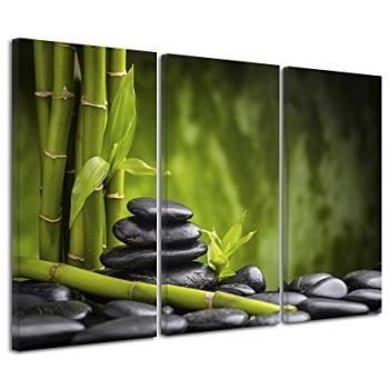 Tableau Nature Zen Galets et Bambou 150x100