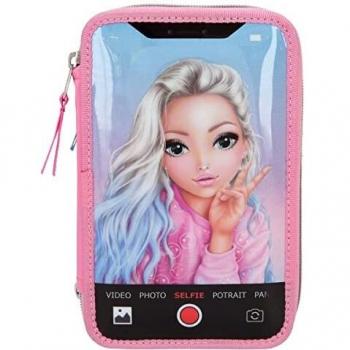 Trousse colorée TOPModel avec ciseaux et règle