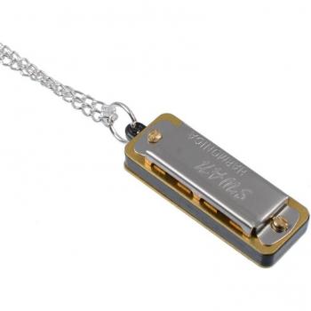 Educational Mini 4-Hole 8-Tone Harmonica for Kids with Necklace Chain