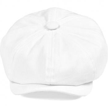 BOTVELA White Twill Cotton Baker Boy Cap
