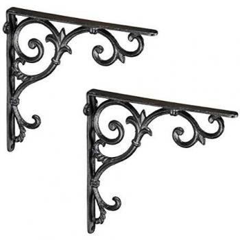 Baroque Noir : Équerre murale en fonte – pack double