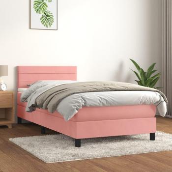 Giroletto a Molle con Materasso Rosa 90x190 cm in Velluto cod mxl 67940