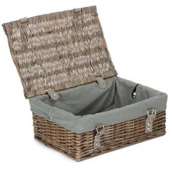 35cm Grey Antique Wash Laundry Basket