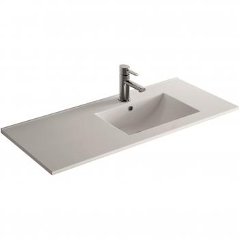 Lavabo cerámico Cygnus Bath 1100120746 con poza desplazada a derecha