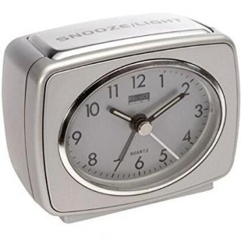 Orologio Sveglia Analogico con Cinturino in Pelle in Argento by Balance