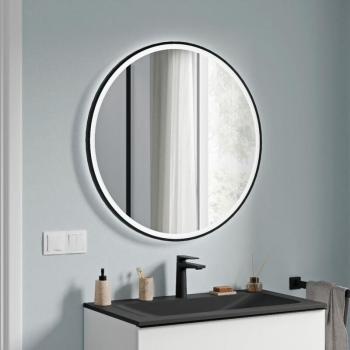 Miroir Rond de Salle de Bain 80cm avec Lumière Réglable