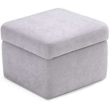 Pouf Accroche-Tableau Tissu Chenille Gris Clair