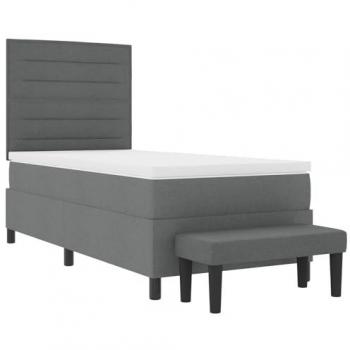Letto con fondamento a molle grigio scuro 100x200 cm stoffa