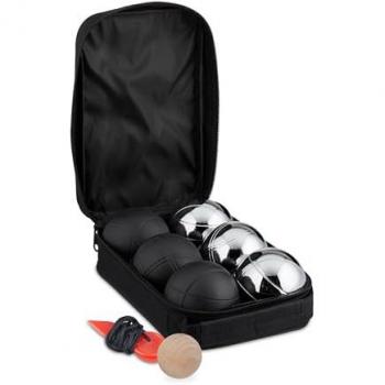 Relaxdays Set di Bocce – 6 acchiaccati 72 mm, misura distanza