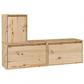 3 pcs Solid Pine Wood TV Cabinets