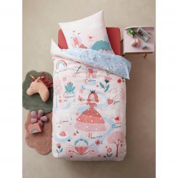Housse Couette Taie Oreiller Petite Princesse Mauve