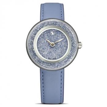 Swarovski Crystal Blue Watch – Collezione Horloge, Acciaio e Pelle