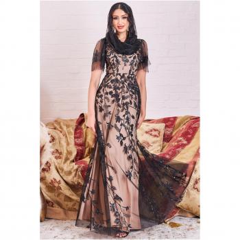 Goddiva Women's Black Flared Sleeve Maxi Dress