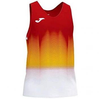 Joma Kinder Laufshirt Elite VII, ärmellos, Rot/Weiß, XS