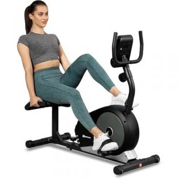 Vélo d’appartement semi-allongé HS-040L, Hop-Sport, Roue d'inertie 9,5 kg, Max. 120 kg, 8 Niveaux de résistance