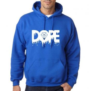 Sudadera Dope fusión diamante blanco hombre capucha azul real L
