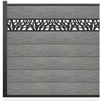 Enola 181 cm – Clôture à poser avec 7 lames décorées + poteau gris clair
