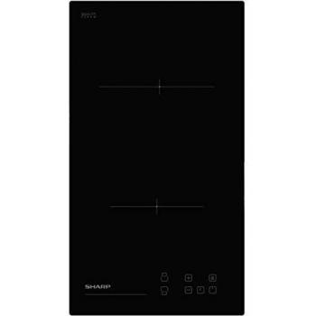 Plateau de cuisson vitrocéramique Domino Sharp 2 foyers Noir