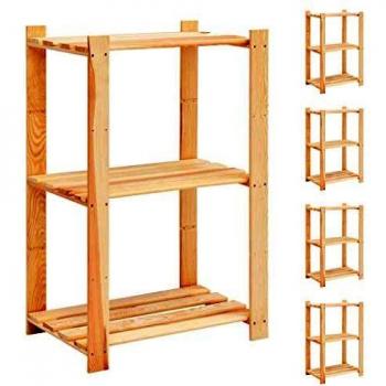 VidaXL 3-Tier Storage Shelves 5 pcs Solid Pinewood
