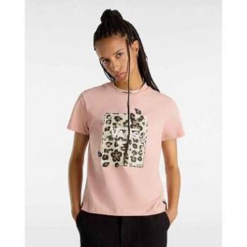 Camiseta femenina Vans 2024 Animalier Boxed, mezcla rosa y marrón