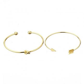 Set de Pulseras Bohemias con Nudo de Flecha en Oro
