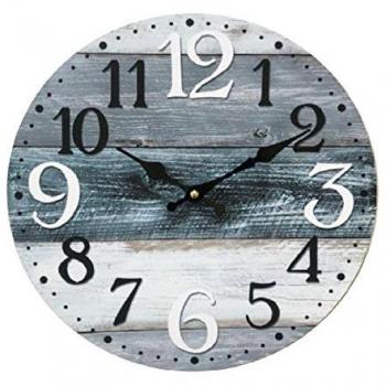 Mobili Rebecca Wanduhr in Shabby Stil – Rund, MDF,
