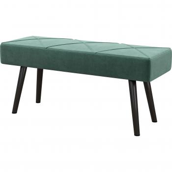 Banco Multifuncional HOMCOM para Dormitorio con Pies de Acero y Asiento Acolchado 100x36x45 cm Gris/Verde