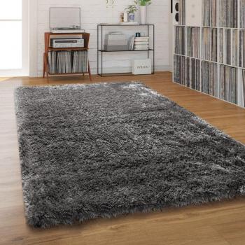 Alfombra Sala Antracita con Pelo Largo 160x220