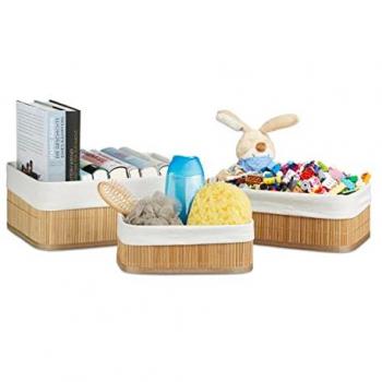 Bamboo Flexi‑Basket Set by Relaxdays – 6 Pieces, Brown
