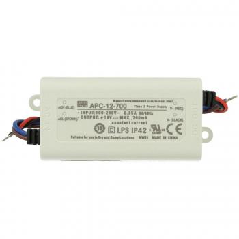 Driver LED CC MeanWell APC-12-700 700mA 9V-18V DC 12W Corrente Costante IP42